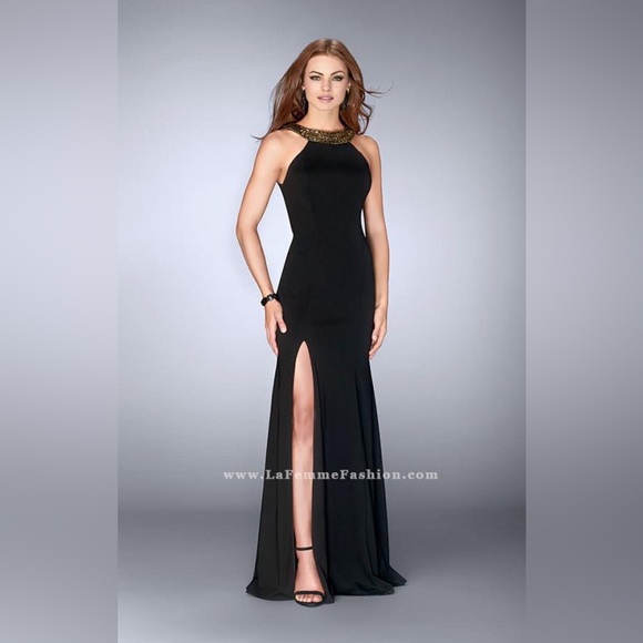 La Femme Gown Dress in Black Size 4 - Picture 1 of 4